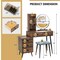 Costway Vanity Makeup Table Set 3-Color Dimmable Human Body Induction LED Light White\Brown